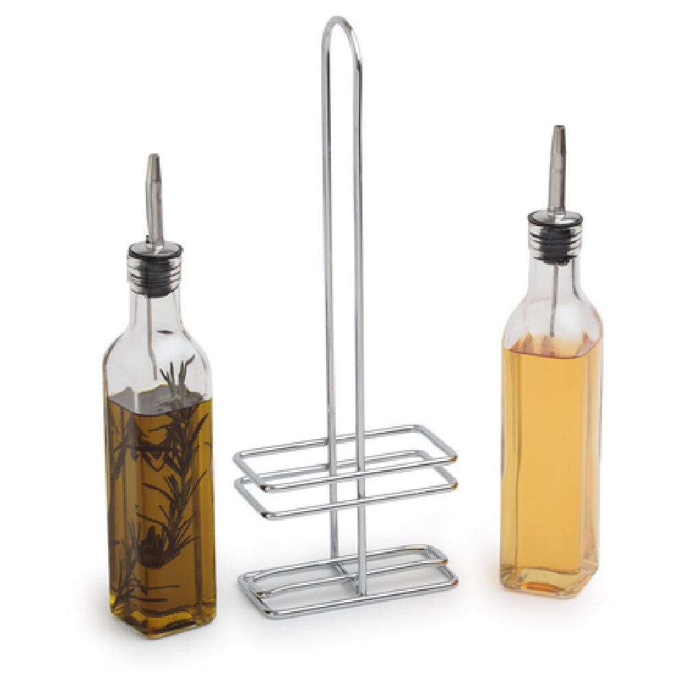 Royal ROY C 08 - Cruet, 8 Oz., Square Glass With Stainless Steel Lid