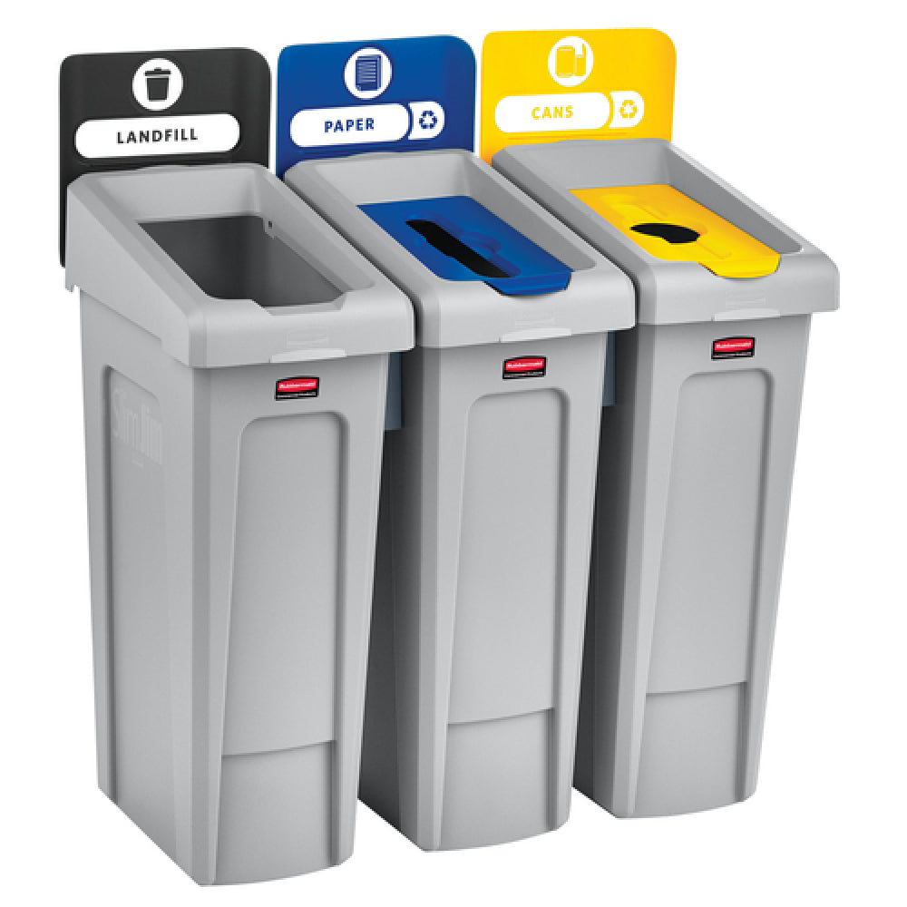 Rubbermaid 2007917 Slim Jim® Recycling Station 69 Gallon 3 Stream