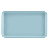 A rectangular, light blue Camtray made from high-impact fiberglass with slightly raised edges and rounded corners, shown from a top-down perspective on a plain white background. The smooth surface is unadorned and dishwasher safe.
