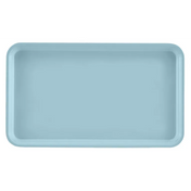 A rectangular, light blue Camtray made from high-impact fiberglass with slightly raised edges and rounded corners, shown from a top-down perspective on a plain white background. The smooth surface is unadorned and dishwasher safe.