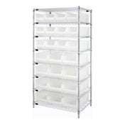 Quantum WR8-950952CL Bin Wire Shelving System 36"W X 24"D X 74"H Overall Size