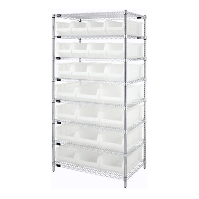 Quantum WR8-950952CL Bin Wire Shelving System 36"W X 24"D X 74"H Overall Size