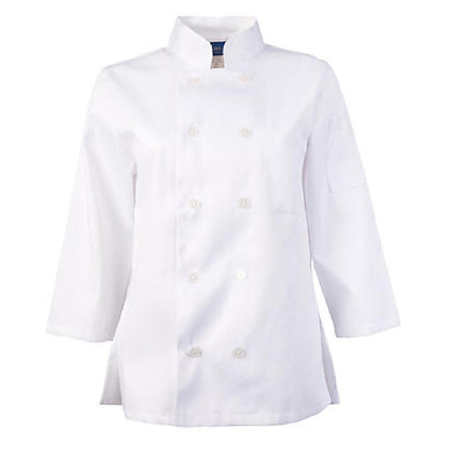 KNG 18713XL Kng 3xl Ladies Chef Coat White 3/4 Sleeve