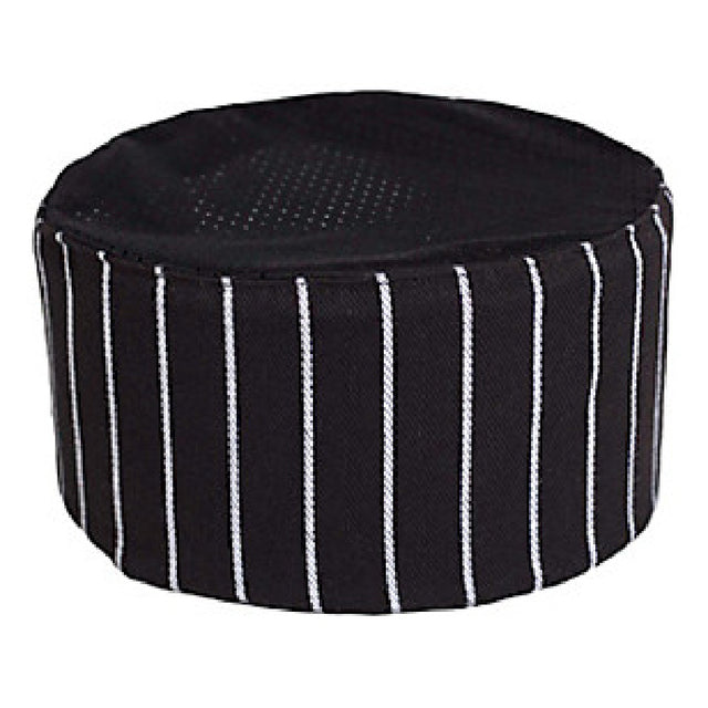KNG 1880CKBK Kng Chef Hat Skull Cap Mesh Striped