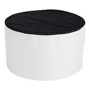 KNG 1880WHBK Kng Chef Hat Skull Cap Mesh White