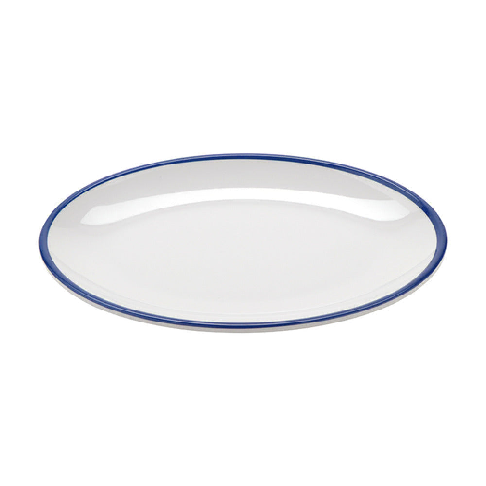 GET Enterprises OP-960-W/CB Settlement Bistro™ Enamelware Dinner Plate 9" X 6-1/4" Oval