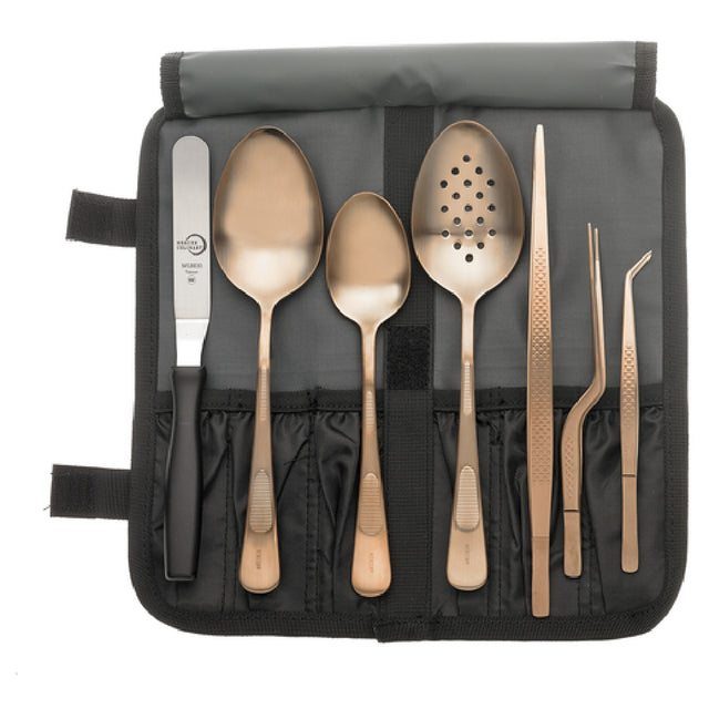 Mercer Culinary M35156RG Plating Set 8-piece Includes: (1) M35138RG 9" Solid Plating Spoon