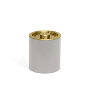 FOH RIB062BEL21 2qt Round London Ice Bucket Stone With Matte Brass Lid Includes One RIB014BEL21-BTM 2qt London Ice Bucket Base Stone