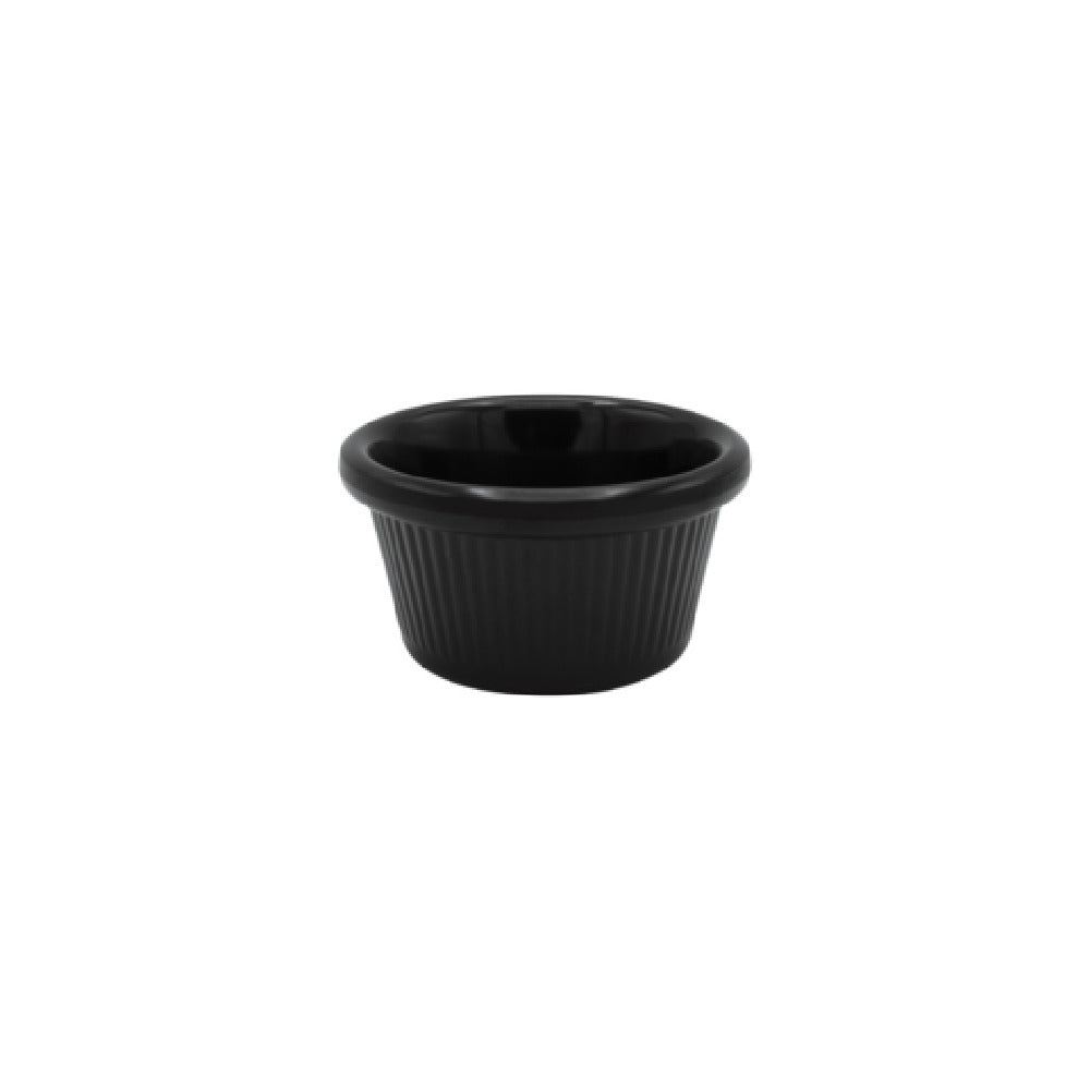 CAC China MRKF-4F-BLK Ramekin 4oz. 3.25"W X 3.25"D X 1.75"H