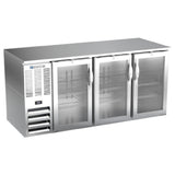 Beverage Air BB72HC-G-S - Refrigerated Back Bar Storage Cabinet, Three-section, 72"W X 30-3/8"D X 34"H