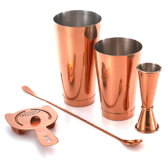 Mercer Culinary M37101CP Barfly® Basics Set 5-piece Includes (1) Full Size And (1) Half Size Shakers
