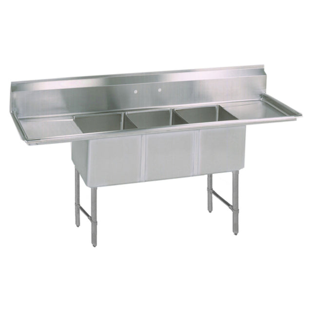 BK Resources BKS6-3-1620-14-24TS Sink Three Compartment 95-1/4"W X 25-1/2"D X 44-1/16"H Overall Size