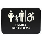 TableCraft Products 695651 - Cash & Carry Sign, 6" X 9", Family "Restroom" With Handicap Accessible Symbol