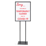 Hubert 41299 - Sign, "this Area Is Temporarily Closed Due To Covid-19", 22"W X 1/16" X 28"H
