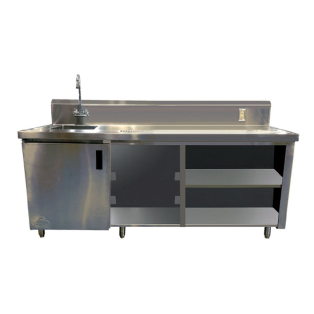 Advance Tabco BEV-30-120L-GR Beverage Table 120" W With 14" X 16" X 12" Deep Sink On Left With Faucet 4"OC