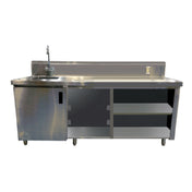 Advance Tabco BEV-30-84L-GR Beverage Table 84" W With 14" X 16" X 12" Deep Sink On Left With Faucet 4"OC