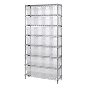 Quantum WR8-808CL Bin Wire Shelving System 36"W X 18"D X 74"H Overall Size 800 Lb. Capacity Per Shelf