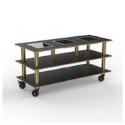 Steelite MGCMLD07MBXH - Modular Triple Warming Unit Marble Brushed Brass Heavy Duty Casters