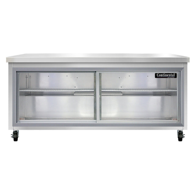 Continental Refrigerator SW72NSGD Work Top Display Refrigerator 72"W 20.6 Cu Ft Capacity