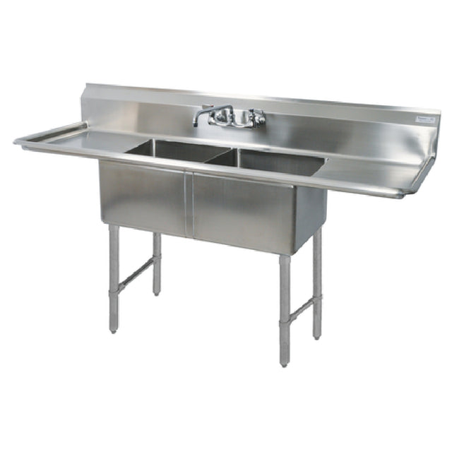 BK Resources BKS6-2-1620-14-18TS Sink Two Compartment 71-1/4"W X 25-1/2"D X 44-1/16"H Overall Size