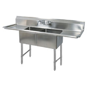 BK Resources BKS6-2-18-14-18TS Sink Two Compartment 75-1/4"W X 23-1/2"D X 44-1/16"H Overall Size