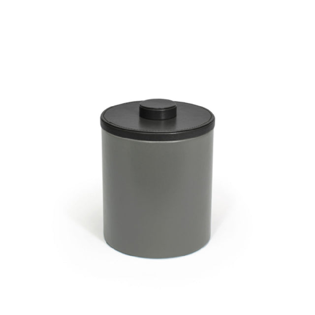 FOH RIB056GYL21 2qt Round London Ice Bucket Smoke With Black Lid Includes One RIB014GYL21-BTM 2qt Round London Ice Bucket Base Smoke