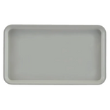 A rectangular, light gray Camtray with raised edges and rounded corners, shown from a top-down view on a plain white background. Made of high-impact fiberglass, this dishwasher safe tray features a smooth finish and simple, minimalist design.
