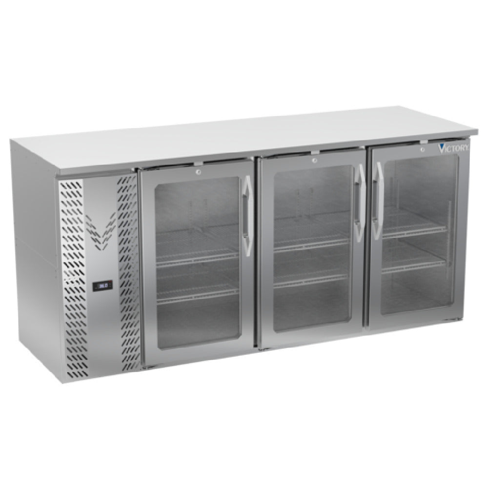 Victory VBBN72HC-FG-S - Back Bar Refrigerator, Food Rated, Three-section