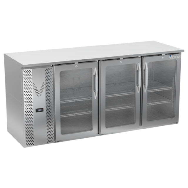 Victory VBBN72HC-FG-S - Back Bar Refrigerator, Food Rated, Three-section