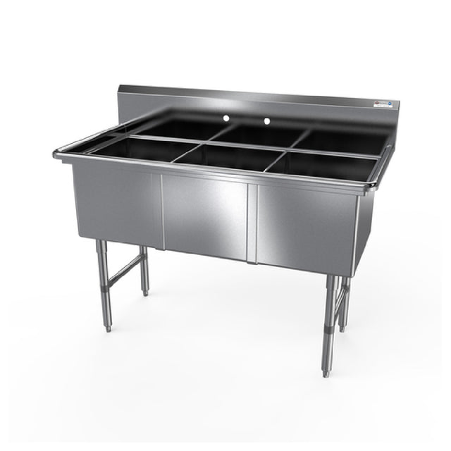 NBR Equipment 3SS-203014 Premium Sink Three-compartment 65-1/8"W X 35-1/2"D X 44-1/16"H Overall Size