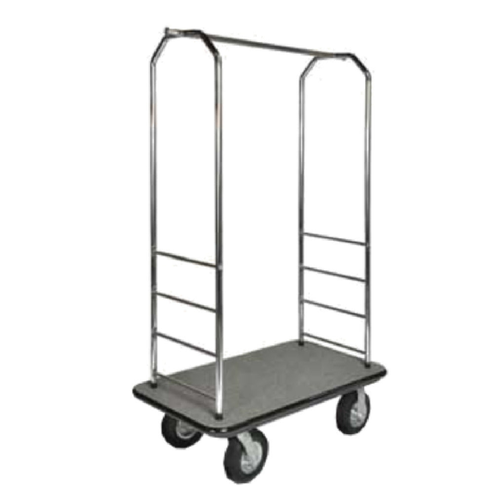 Central Specialties 2000BK-080-BLK Easy Mover™ Bellman's Cart 43"W X 23"D X 72-1/2"H 1" Tubular Chrome Frame