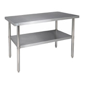 Klinger's Trading SG2448 Work Table 48"W X 24"D X 36"H 18/430 Stainless Steel Top