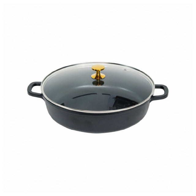 Steelite AP320011G Casserole Dish With Gold Knob Glass Lid 6.0 Qt 16.5" X 13.25" X 6"