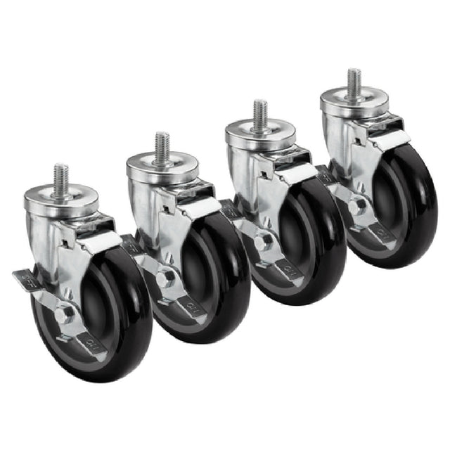 Krowne 28-141S Krowne Threaded Stem Caster Swivel With Brake 5" Diameter