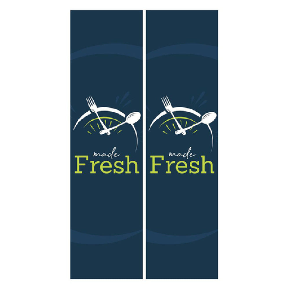 Hubert 50345 - Expressly Hubert® "Made Fresh" Food Signage Set, (2) Panels, Compatible With The Hubert® Breakfast In The Classroom Cart
