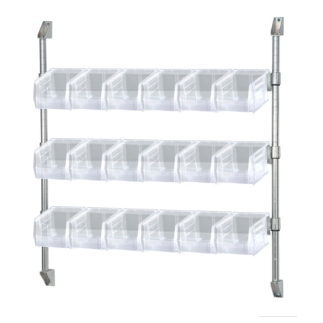 Quantum CAN-34-36BH-230CL Cantilever Bin Holder Post Wall Mount 36"W X 10-7/8"D X 34"H