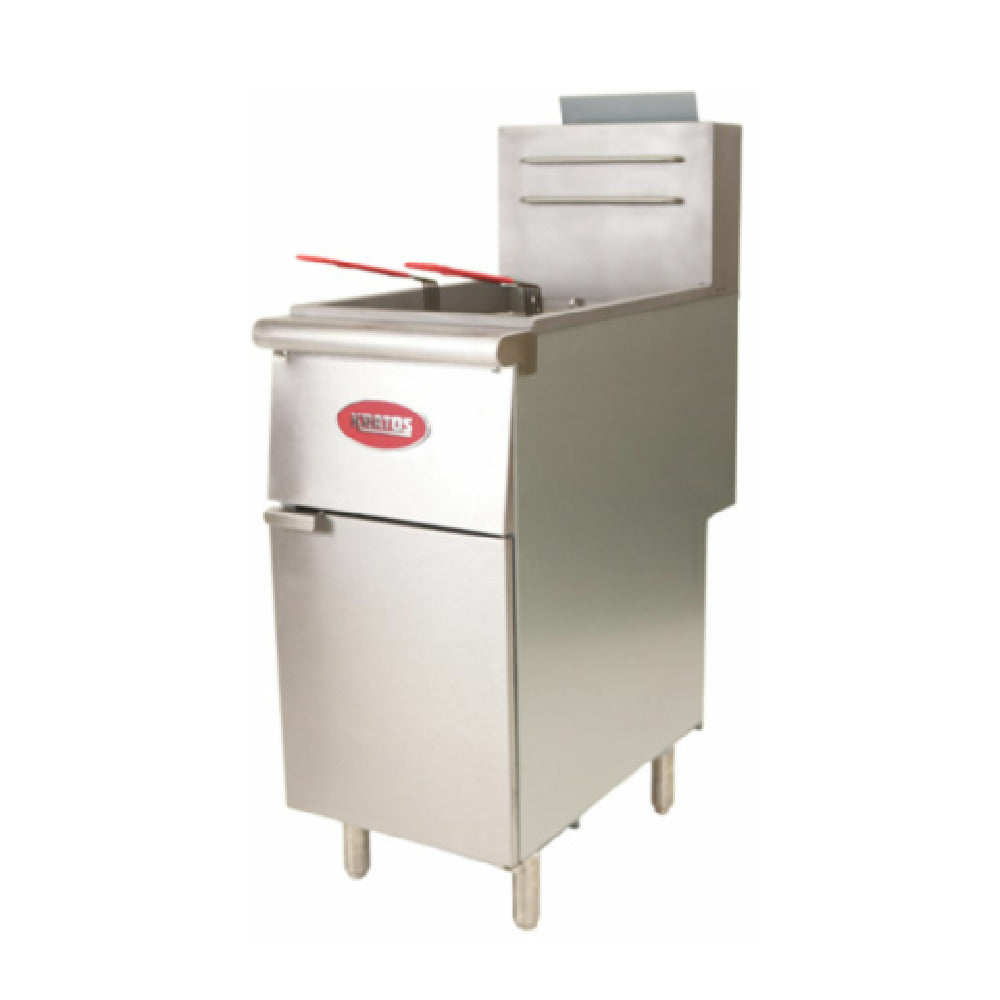 Hubert 29Y-010-NAT - Kratos® Commercial Gas Floor Fryer, (3) Burners, 40 Lb. Capacity
