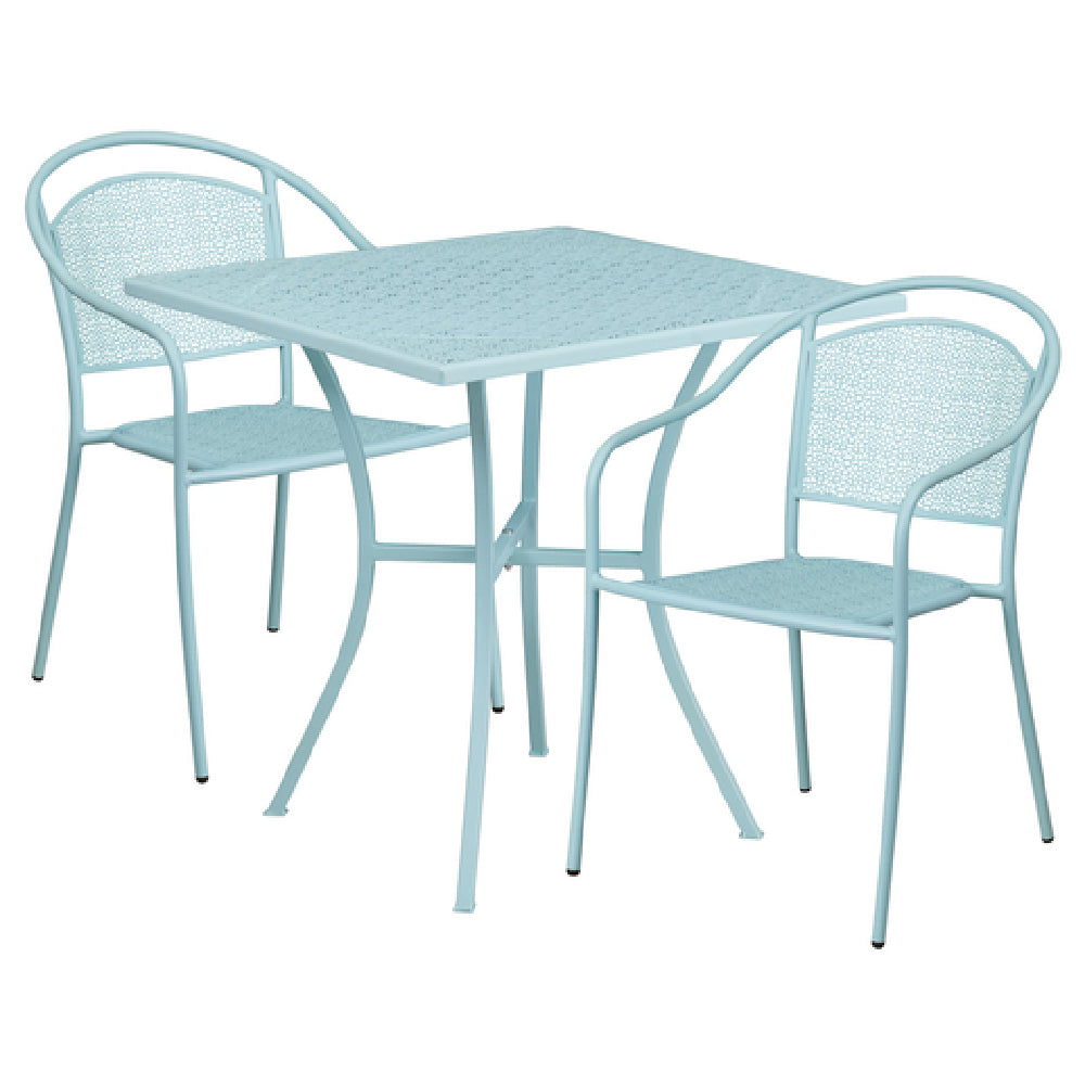 Flash Furniture 28 Inch Square Patio Table Set with Stacking Chairs