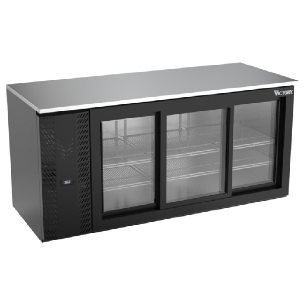 Victory VBB72HC-F-GS-B - Back Bar Refrigerator, Food Rated, Three-section