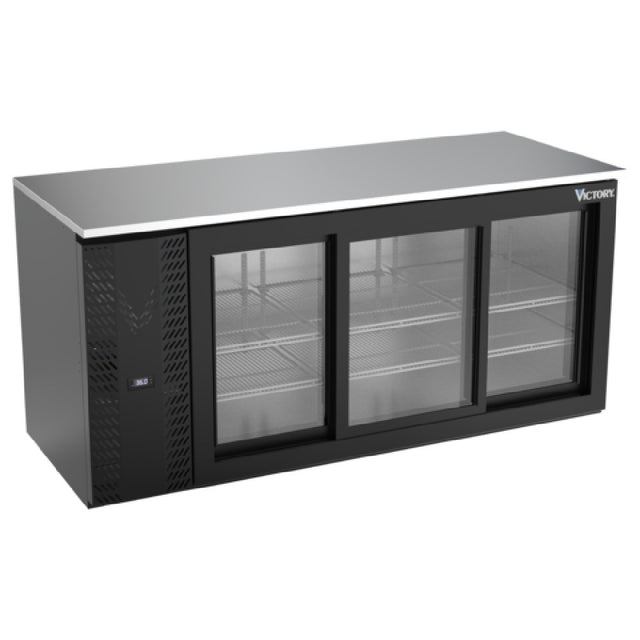 Victory VBB72HC-F-GS-B - Back Bar Refrigerator, Food Rated, Three-section