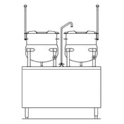 Crown Steam DMT-10-10 Kettle/Cabinet Assembly Direct Steam 42" Cabinet Base