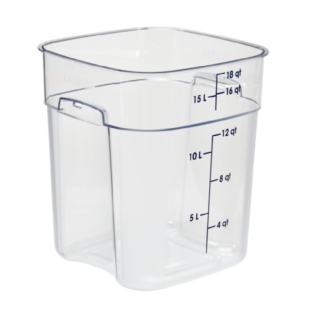 Cambro 18SFSPROCW135 CamSquare® FreshPro Food Container 18 Qt. 11.4"L X 11.4"W X 12.98"H