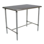 John Boos BBSS4824 Cucina Classico Table 48"W X 24"D X 36"H 16/300 Stainless Steel With Polished Bullnose Corners & Edges