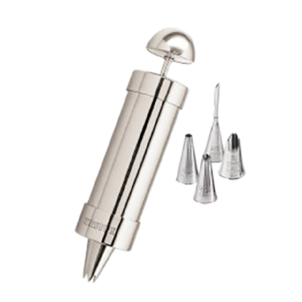 BauscherHepp 23.0066.6174 Garnish/Cream Syringe Set 6 Piece Set Includes: (1) 11-13/16"L Syringe