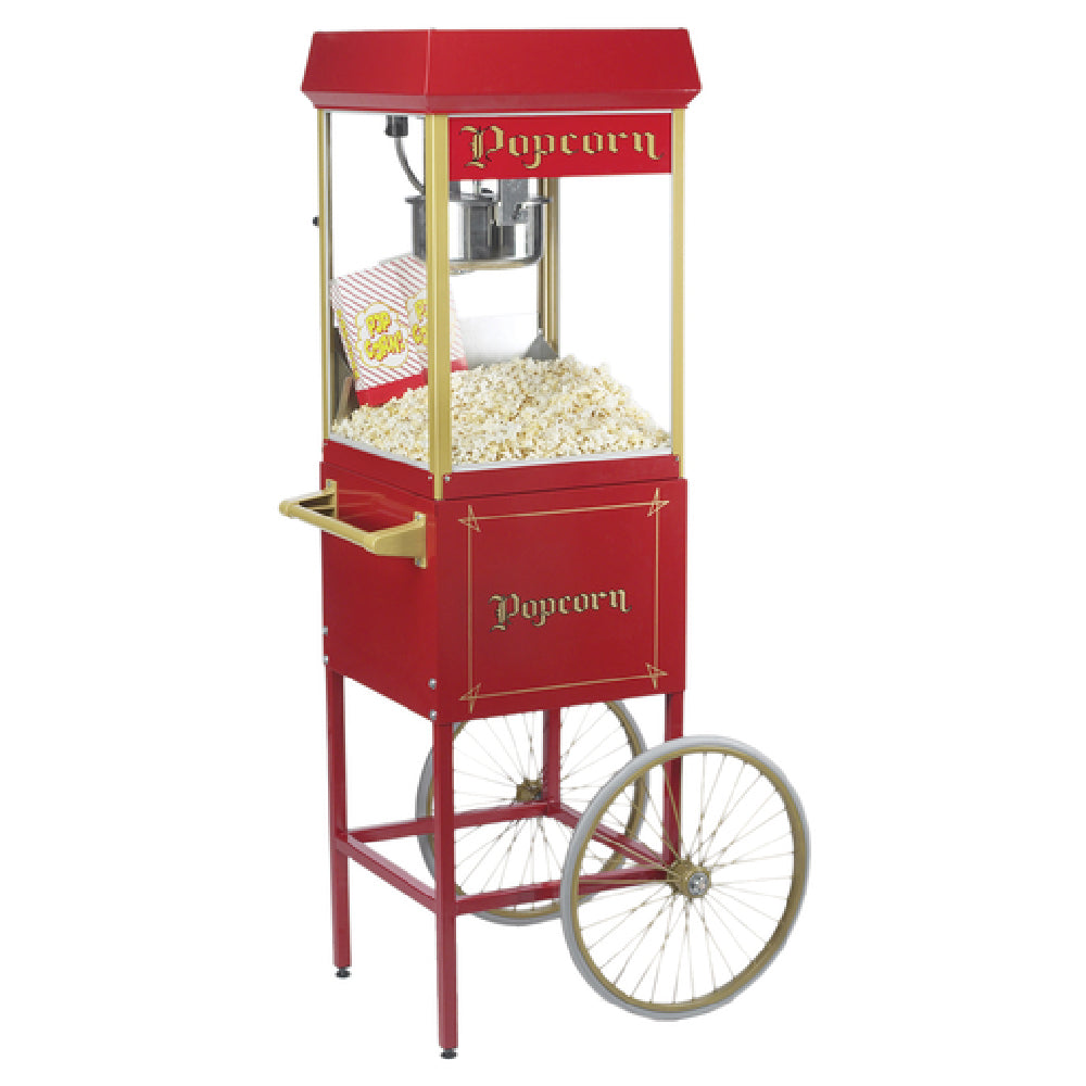 Gold Medal 2689CR - Red Fun Pop Cart, 18-1/4" X 18-1/4", Silk-screened "Popcorn" Graphic