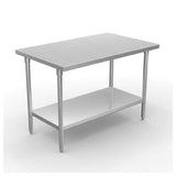 Winholt DTS-3072-HKD Work Table 72"W X 30"D X 33-1/2"H 16/304 Stainless Steel Top
