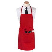 John Ritzenthaler Company CL3PBIAELRD Chef Revival® Bib Apron 26" X 31" Extra Long 3 Front Pockets And Pen Pocket