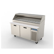 Randell 8268W-290 Refrigerated Raised Rail Prep Table Two-section 68" W