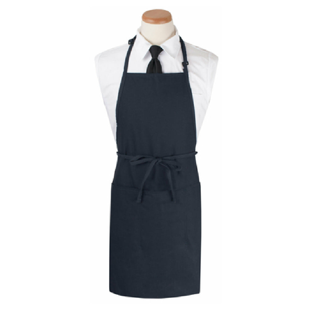 John Ritzenthaler Company 3PBIAELNV Chef Revival® Bib Apron 26" X 31" Extra Long 3 Front Pockets And Pen Pocket With Seamless Bottoms