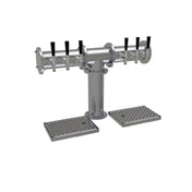 Glastender PT-6-SSR Pipe Tee Draft Dispensing Tower Countertop (6) Stainless Steel Faucets (handles Not Included)